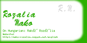 rozalia mako business card